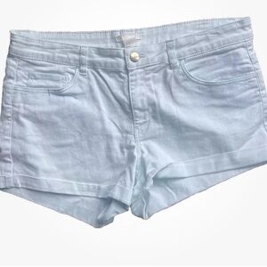 H&M Khaki Chino Low Rise Shorts Size 10 Womens Mint Green Summer Large L